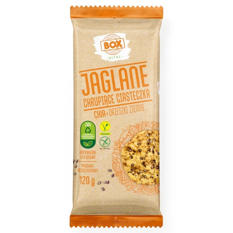 BOX Vegan Gluten-Free Cookie – Millet with Chia Seeds and Peanuts – (120 g)