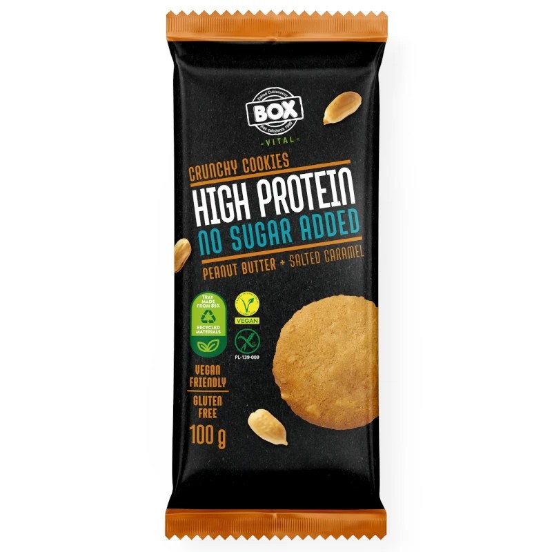 BOX High-Protein Gluten-Free Cookie – Peanut Butter & Salted Caramel