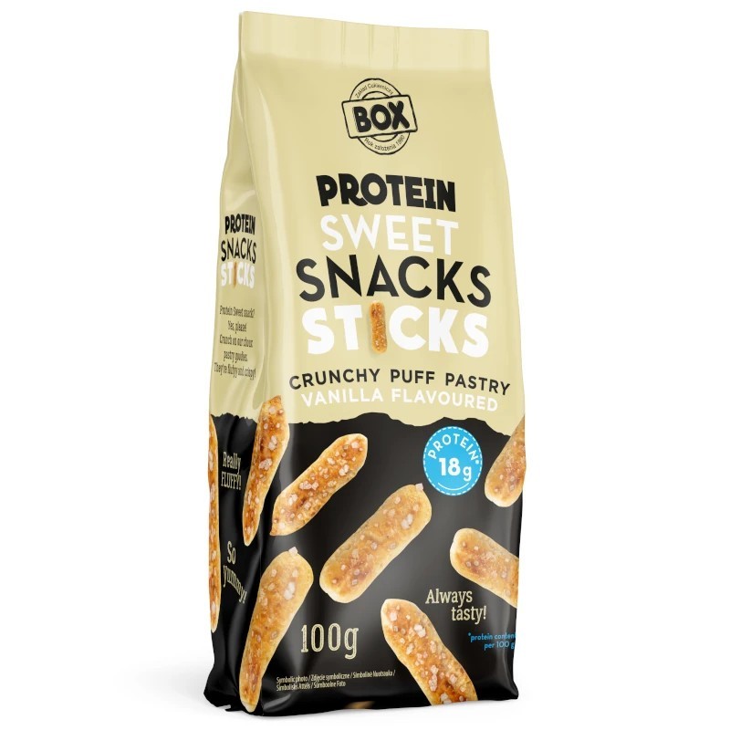 BOX wysokoproteinowe słomki ptysiowe - wanilia - (100g)