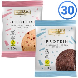 Zestaw 30 ciastek proteinowych Frank&Oli - dwa smaki (30x50g)