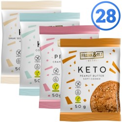 Zestaw 28 ciastek Keto Frank&Oli - po 7 ciastek w czterech smakach (28x50g)