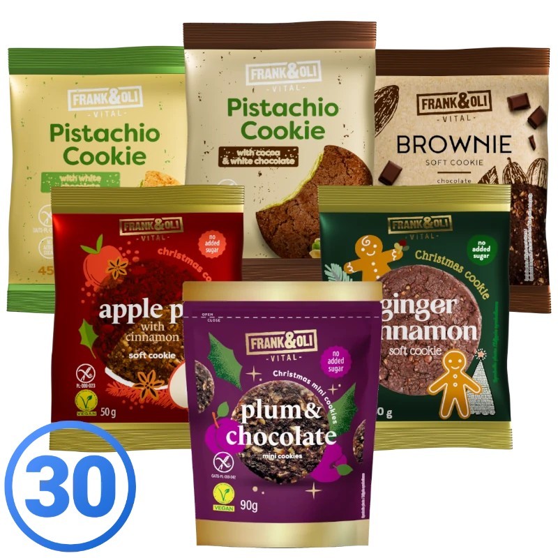 Zestaw Afternoon Chil - 30 ciastek Frank&Oli w 6 smakach