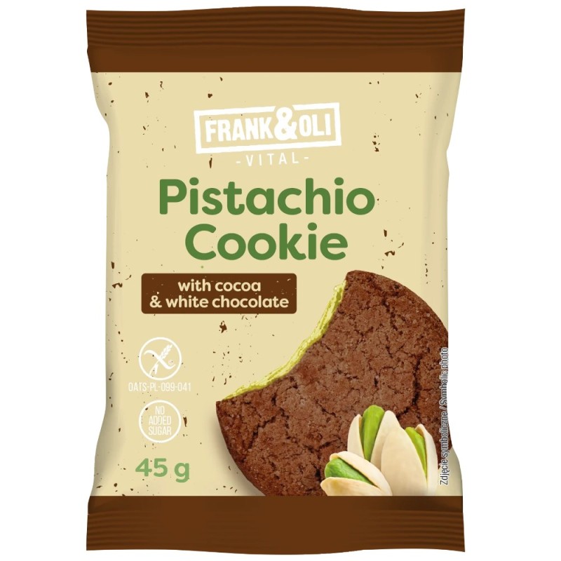 Frank&Oli pistachio cookie - white chocolate and cocoa - (45g)