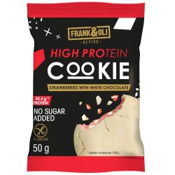 Frank&Oli Ciastko wysokoproteinowe - truskawki i biała czekolada - (50g)