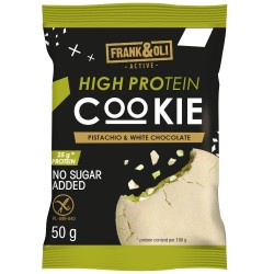 Frank&Oli Ciastko wysokoproteinowe - pistacje i biała czeklada - (50g)