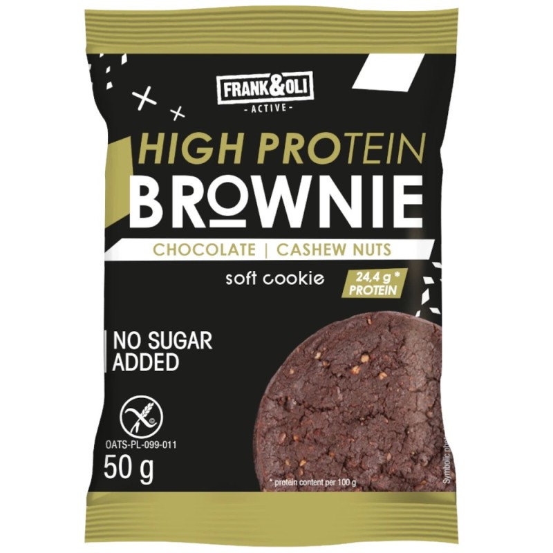 Frank&Oli high protein cookie - brownie with chocolate and cashew nuts - (50g)