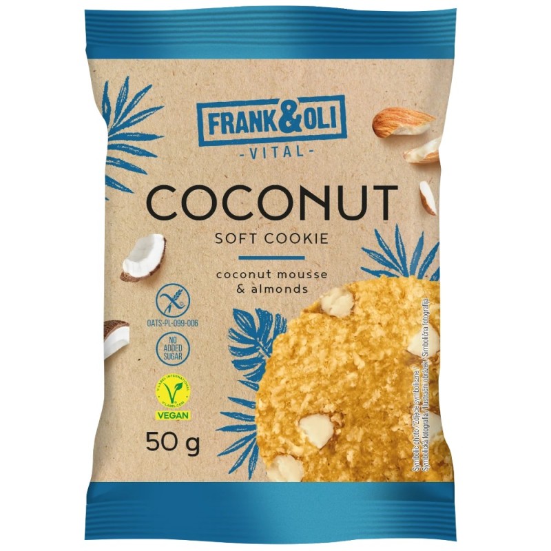 Frank&Oli Ciastko wegańskie - kokos i migdały - (50g)
