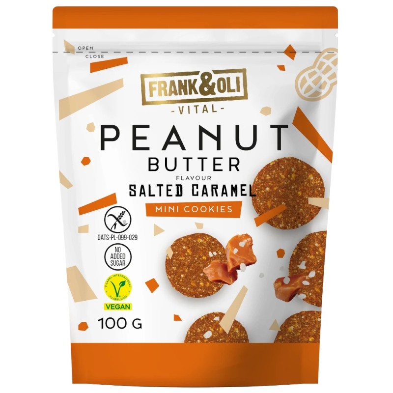 Frank&Oli mini ciasteczka - masło orzechowe i słony karmel - (90g)