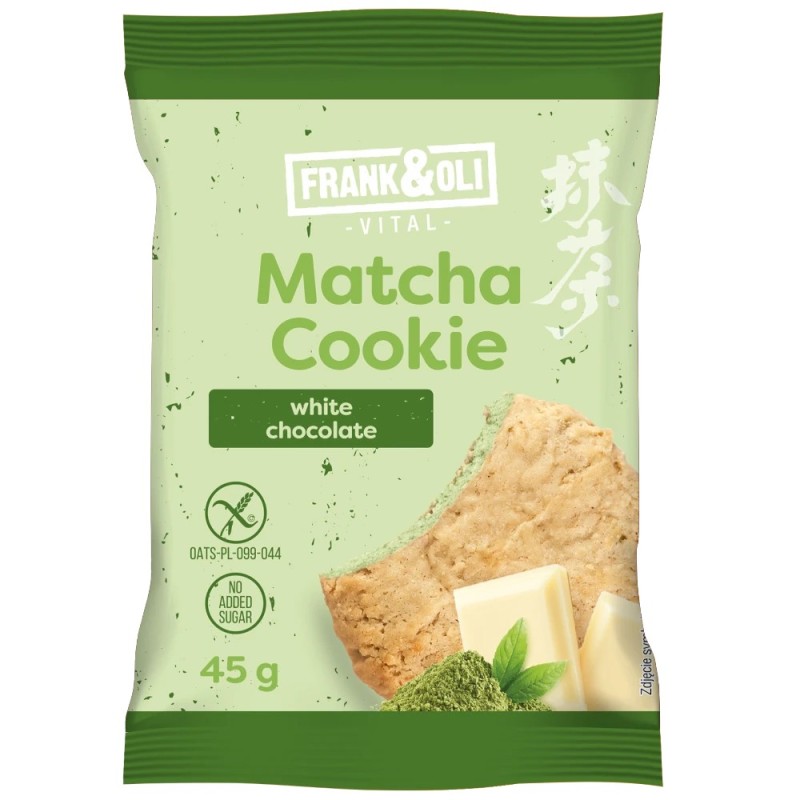 Frank&Oli gluten-free matcha cookie - white chocolate - (45g)