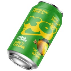 XO Soda carbonated probiotic drink - Ginger and lemon - (330ml) + deposit