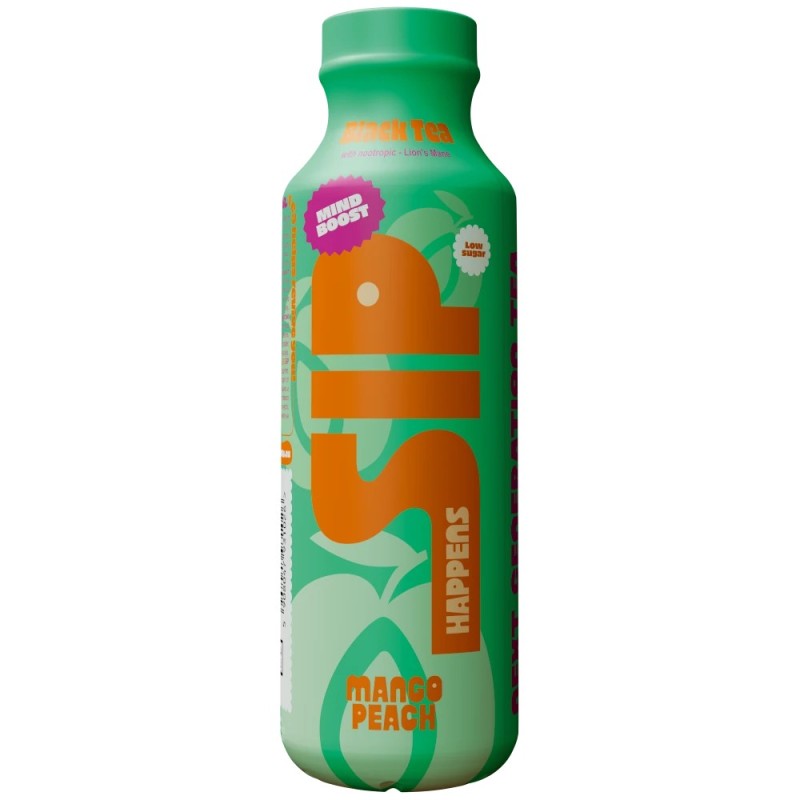 SIP niegazowany napój Mind Boost - Czarna herbata + Mango + Brzoskwinia + soplówka Jeżowata - (500 ml) + Kaucja